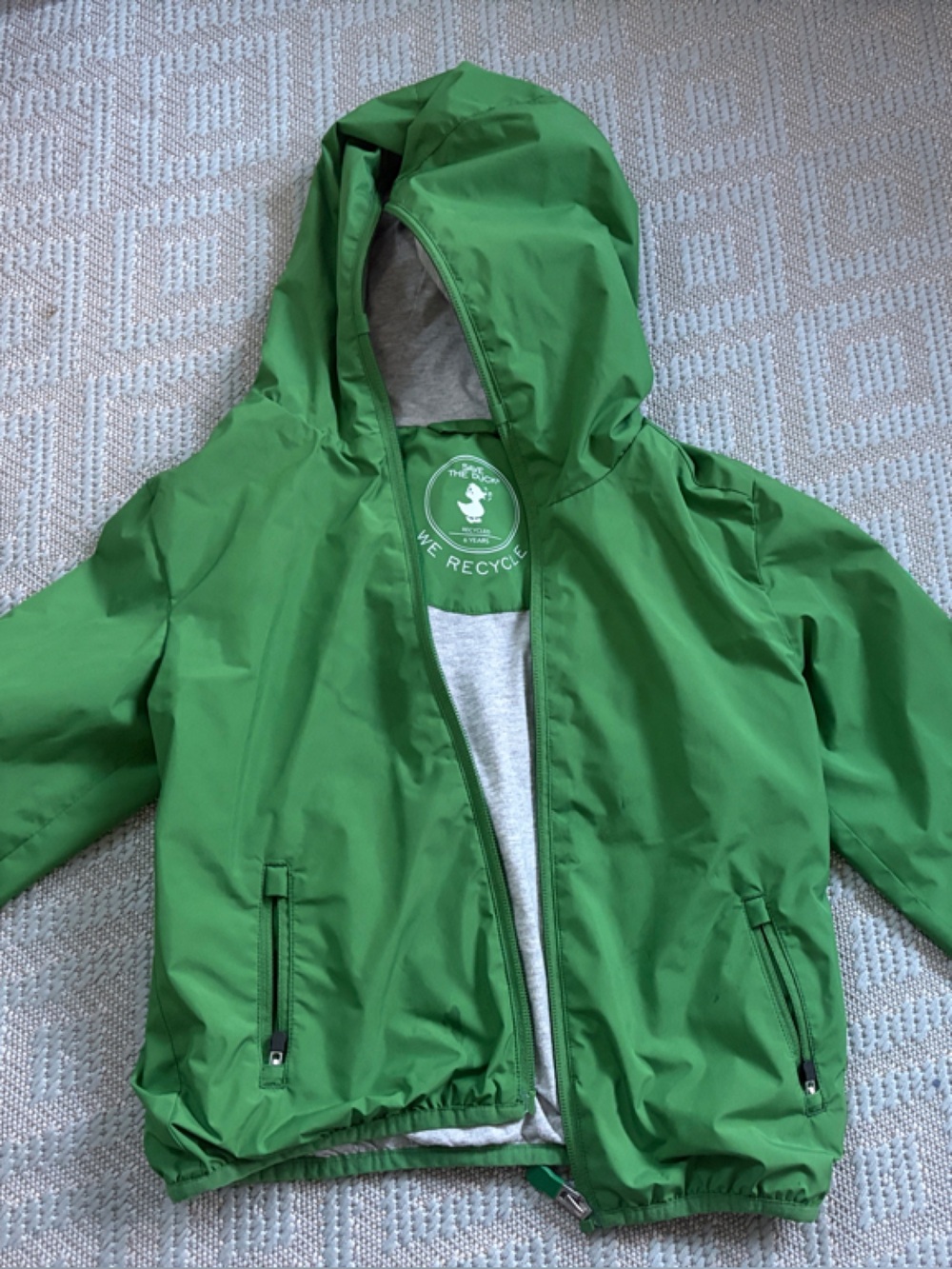 SAVE THE DUCK Kids Green Hooded Windbreaker Jacket